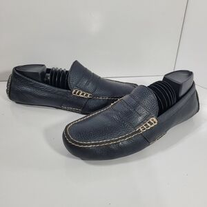 Polo Ralph Lauren Telly Men's 7.5 Black Leather Penny Loafers Driving Shoes